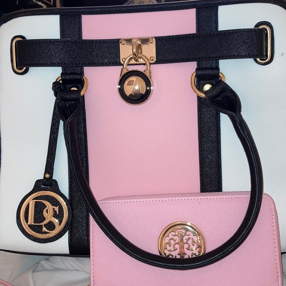 Dasein Pink Tote and Matching Wallet